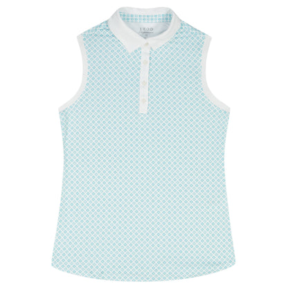 Izod ALLY PRINTED SLEEVELESS POLO - ARUBA BLUE