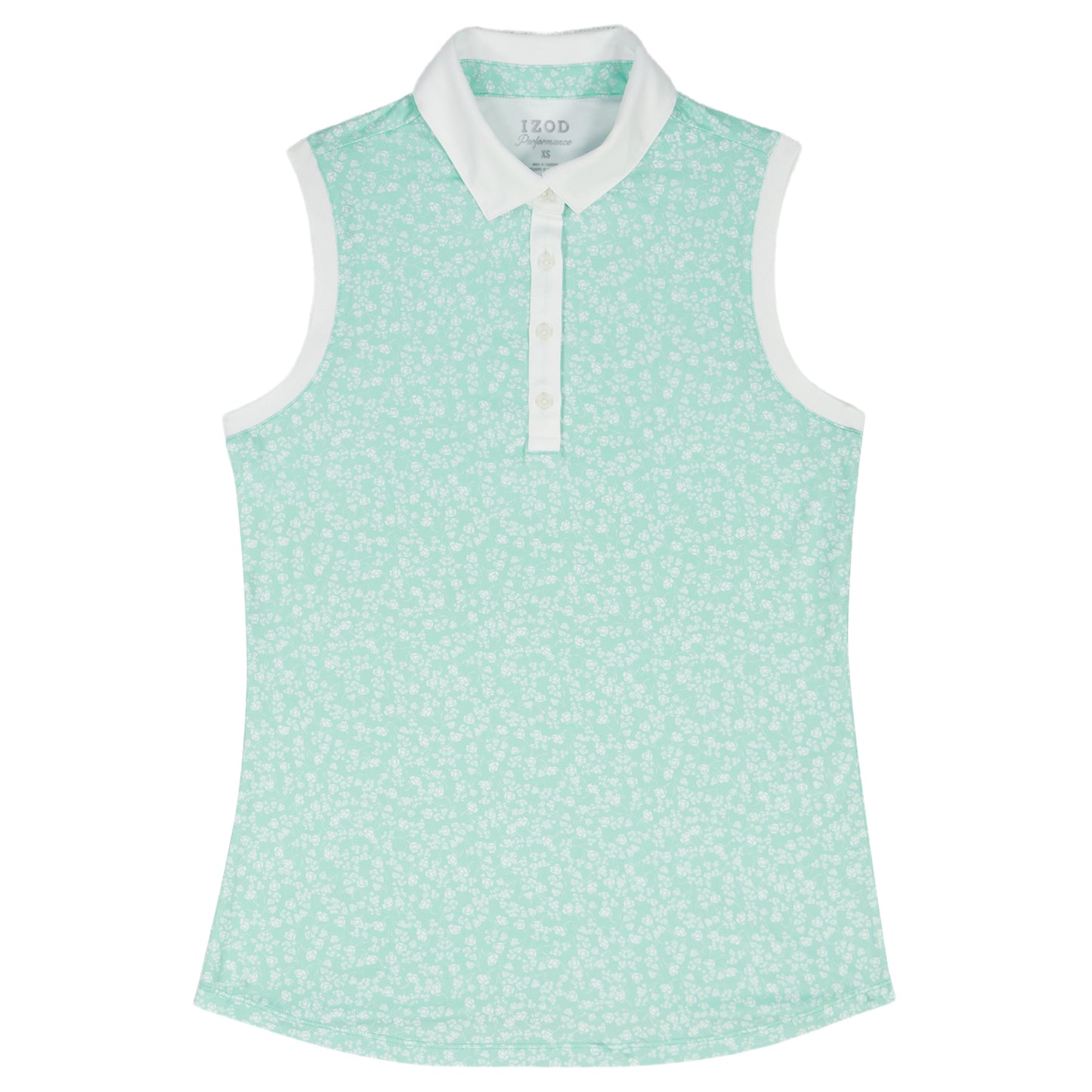 Izod ALLY PRINTED SLEEVELESS POLO - YUCCA