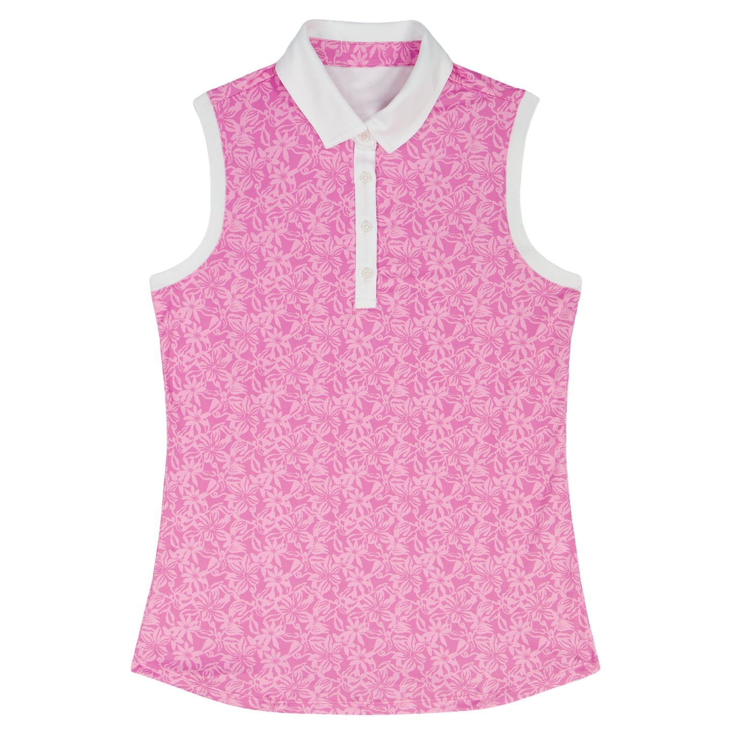Izod ALLY PRINTED SLEEVELESS POLO - OPERA MAUVE