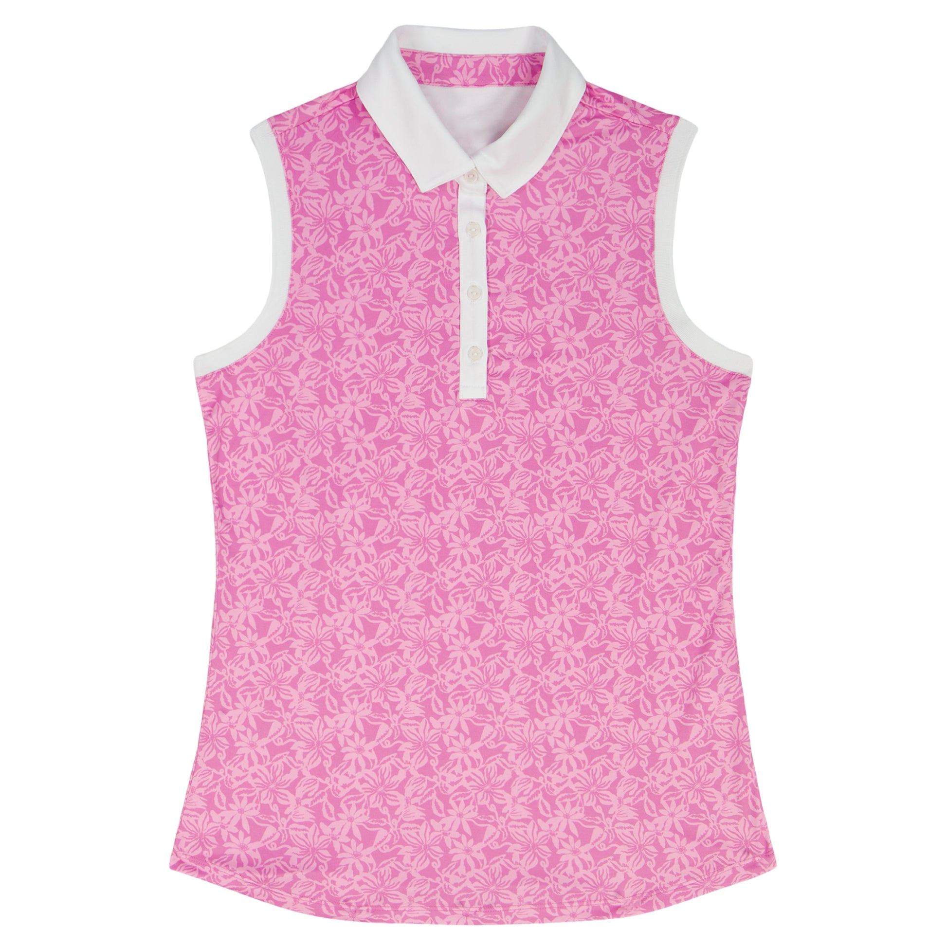 Izod ALLY PRINTED SLEEVELESS POLO - OPERA MAUVE