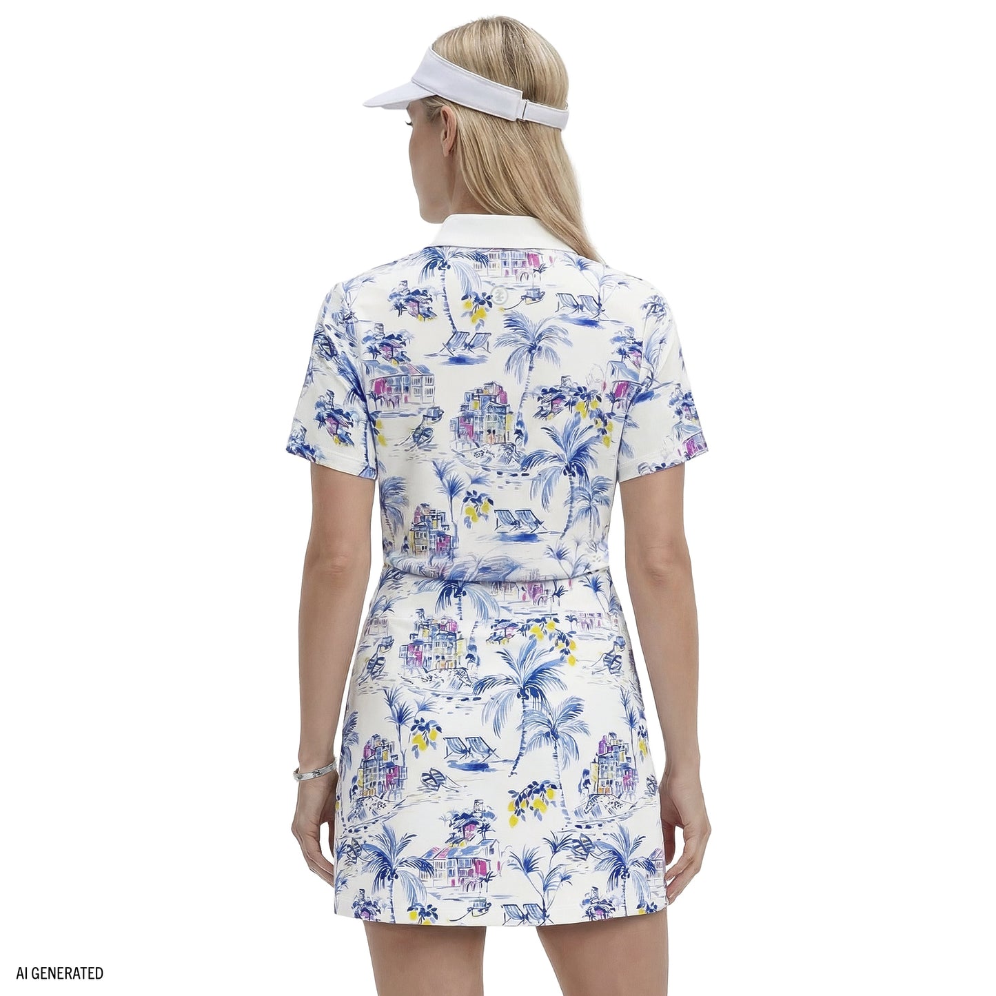 Izod ALLY PRINTED S/S POLO - BRIGHT WHITE