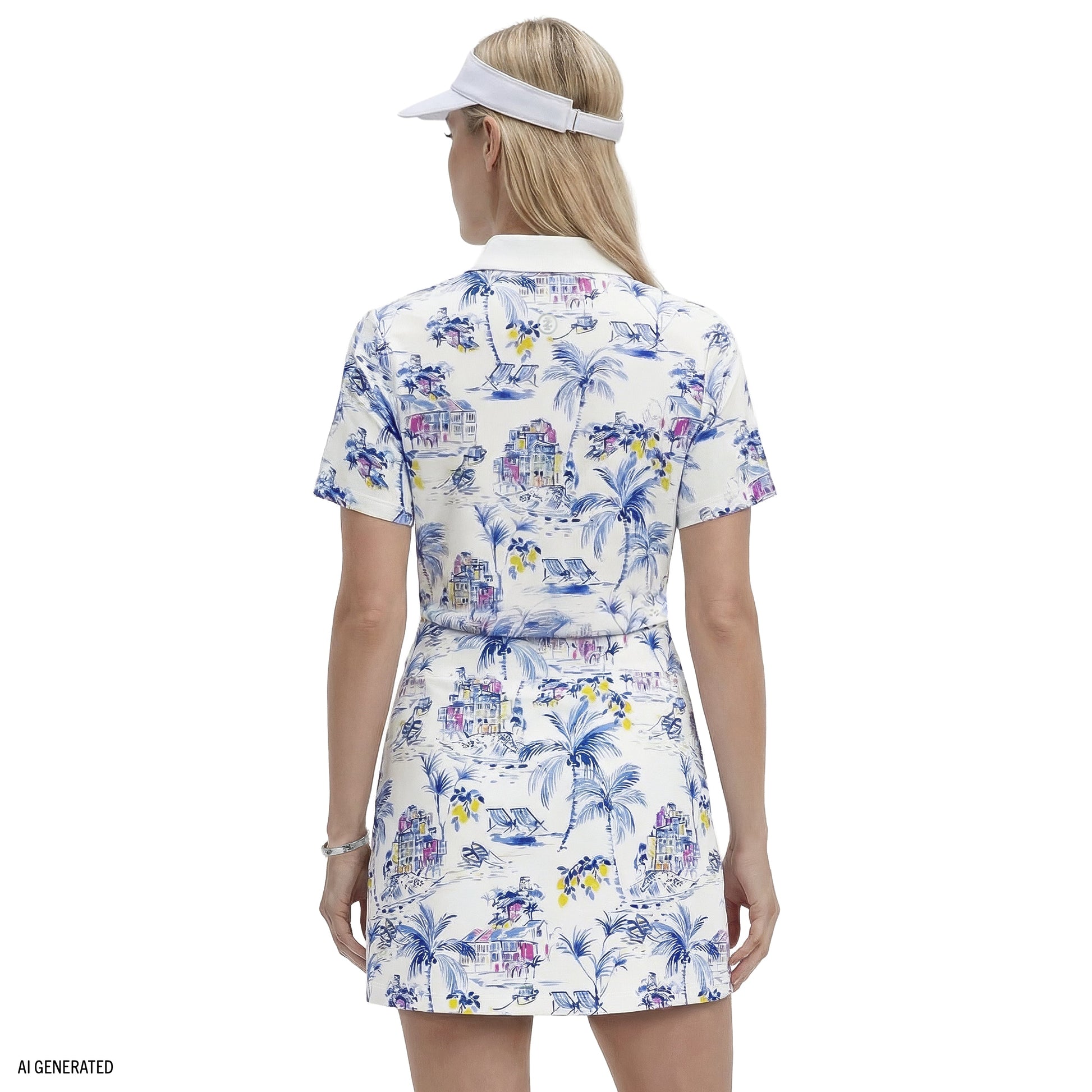 Izod ALLY PRINTED S/S POLO - BRIGHT WHITE