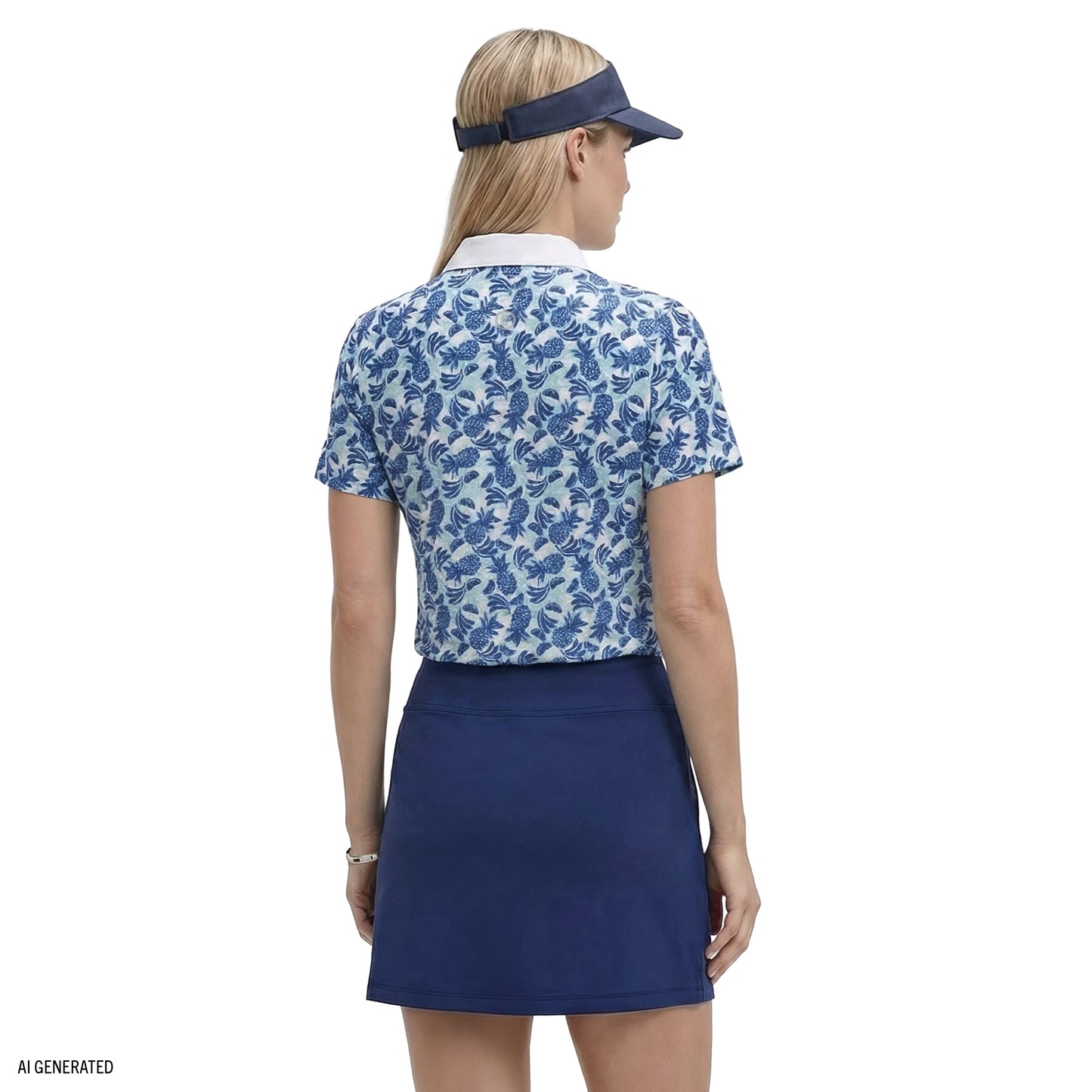 Izod ALLY PRINTED S/S POLO - ARUBA BLUE