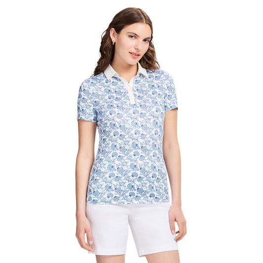 Izod ALLY PRINTED S/S POLO - BRIGHT WHITE
