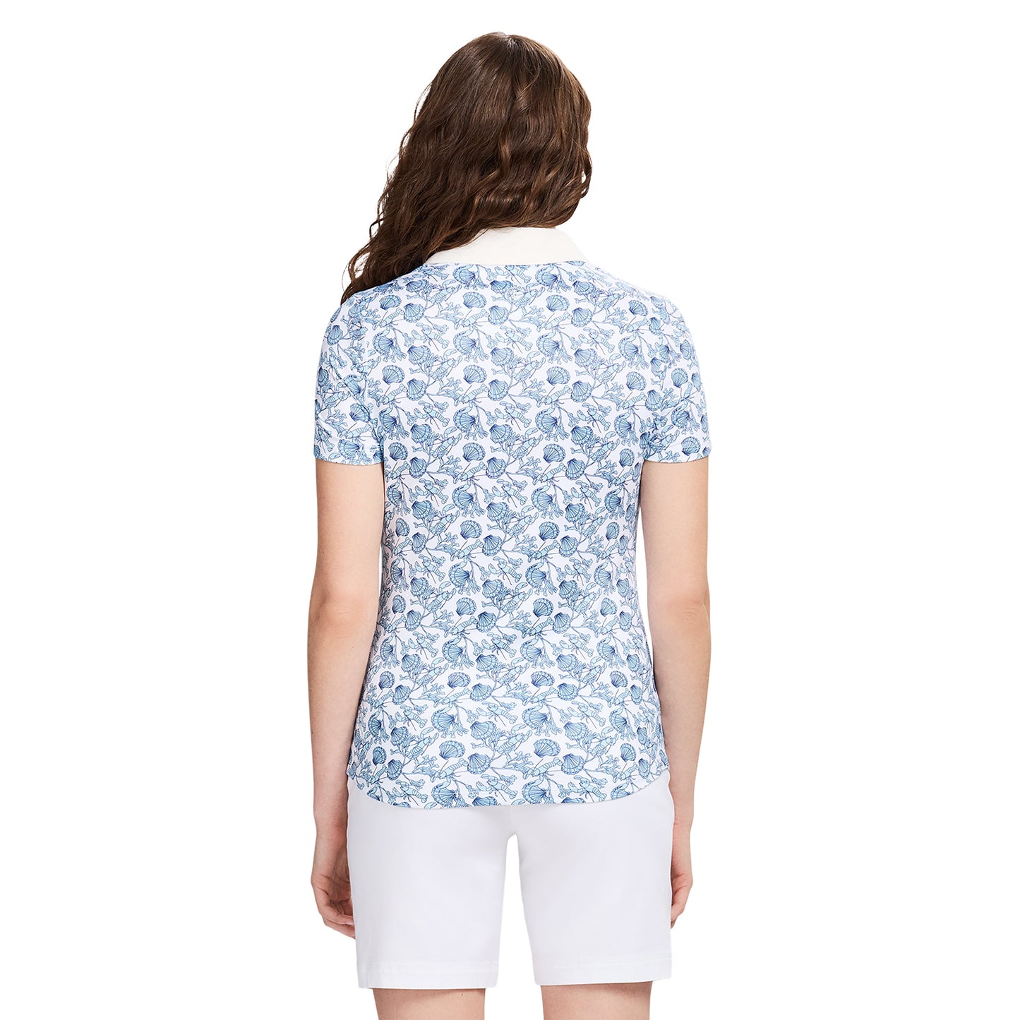 Izod ALLY PRINTED S/S POLO - BRIGHT WHITE
