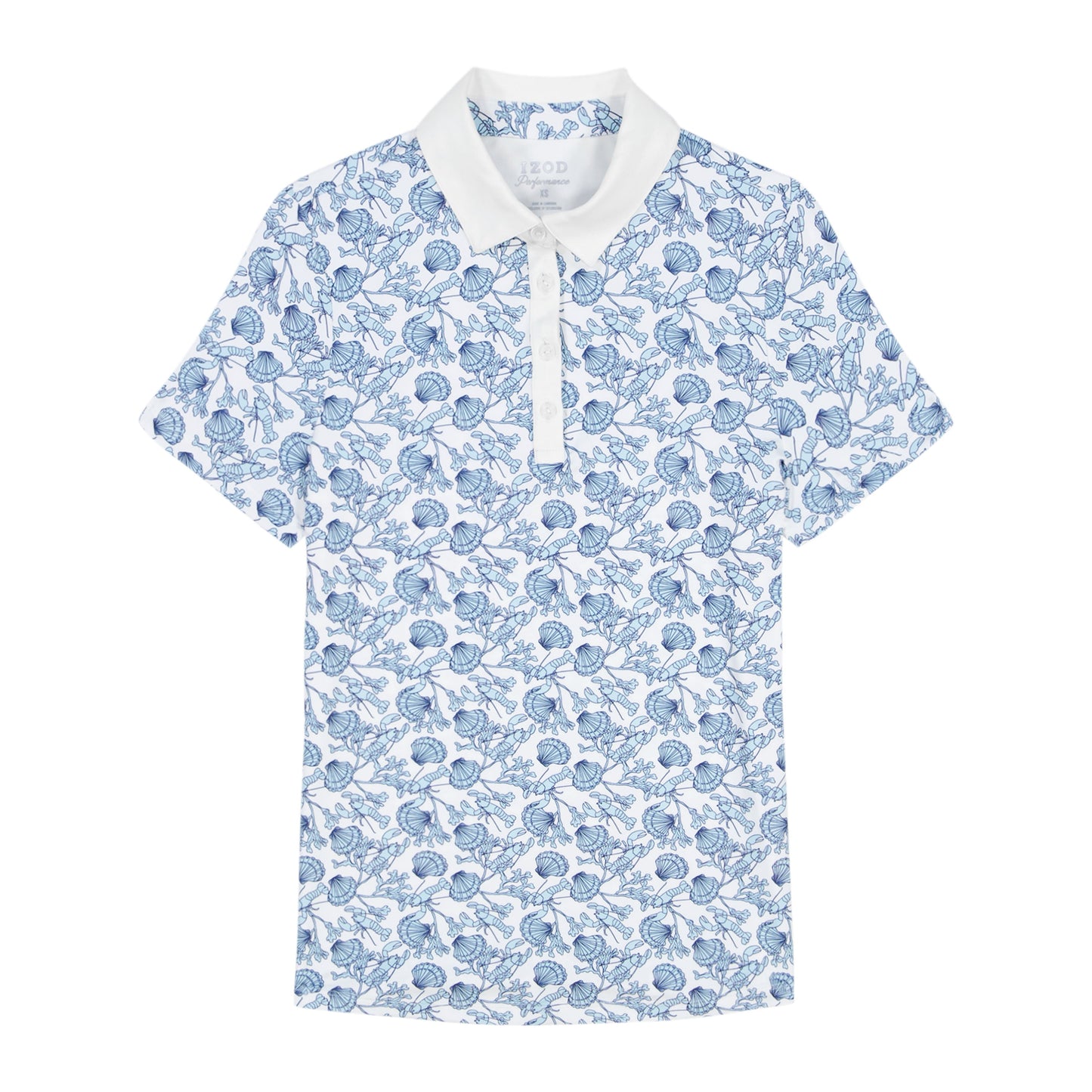 Izod ALLY PRINTED S/S POLO - BRIGHT WHITE