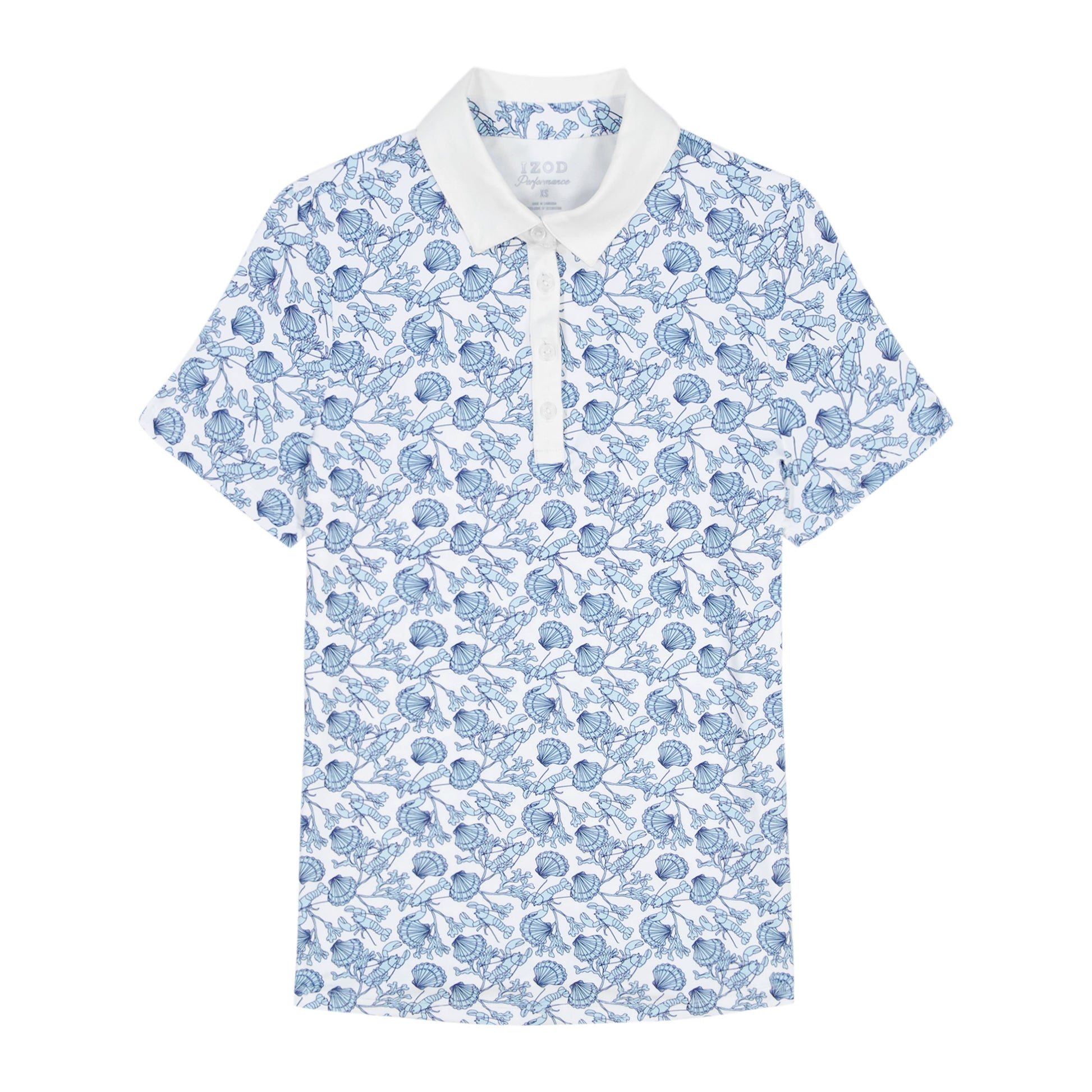 Izod ALLY PRINTED S/S POLO - BRIGHT WHITE