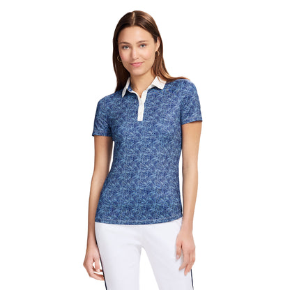 Izod ALLY PRINTED S/S POLO - MEDIEVAL BLUE