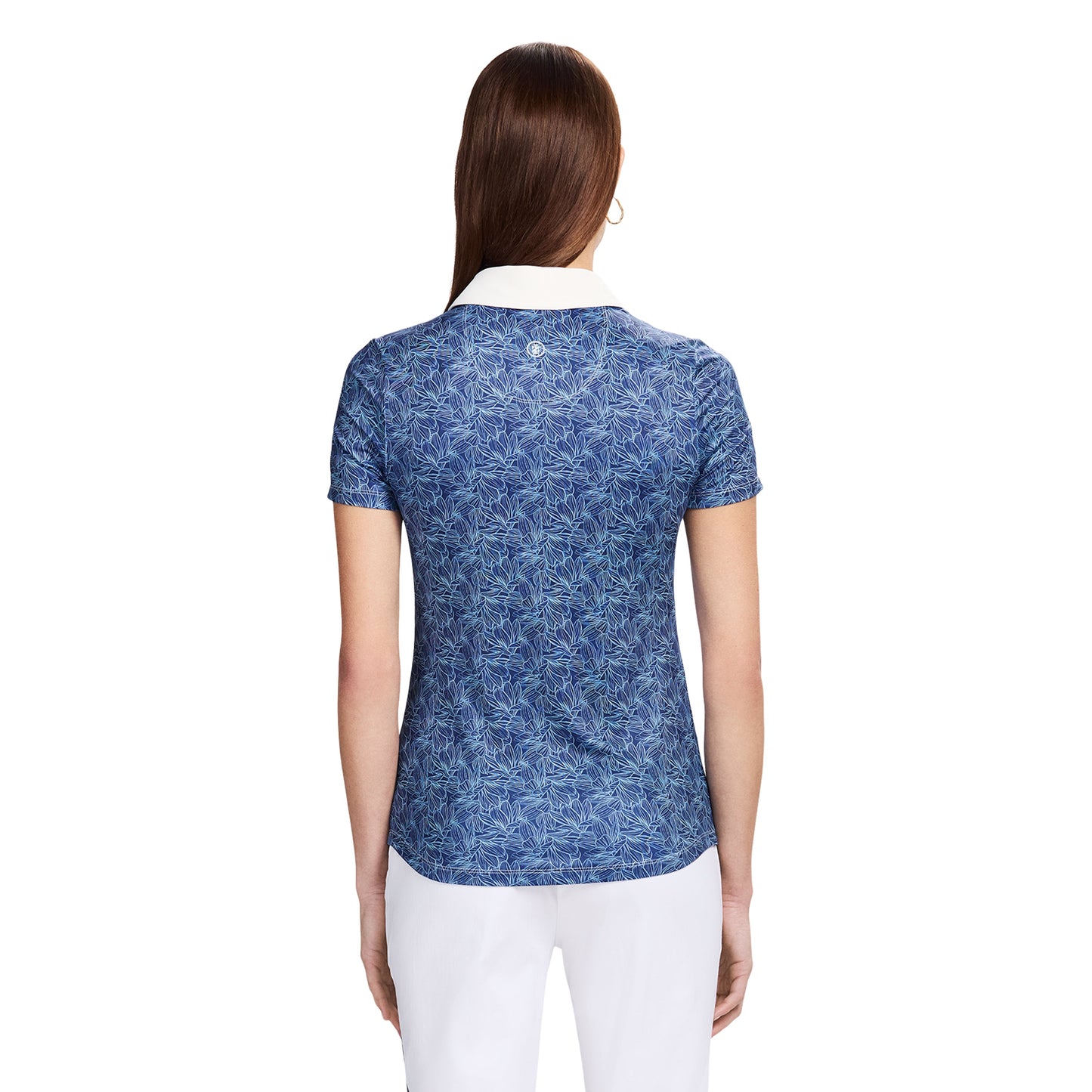 Izod ALLY PRINTED S/S POLO - MEDIEVAL BLUE
