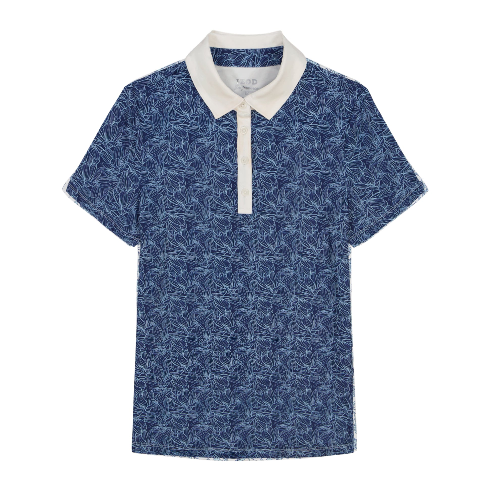 Izod ALLY PRINTED S/S POLO - MEDIEVAL BLUE
