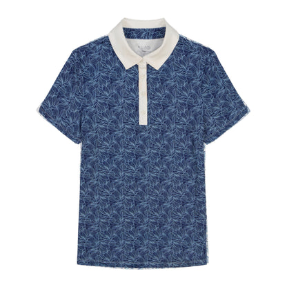 Izod ALLY PRINTED S/S POLO - MEDIEVAL BLUE