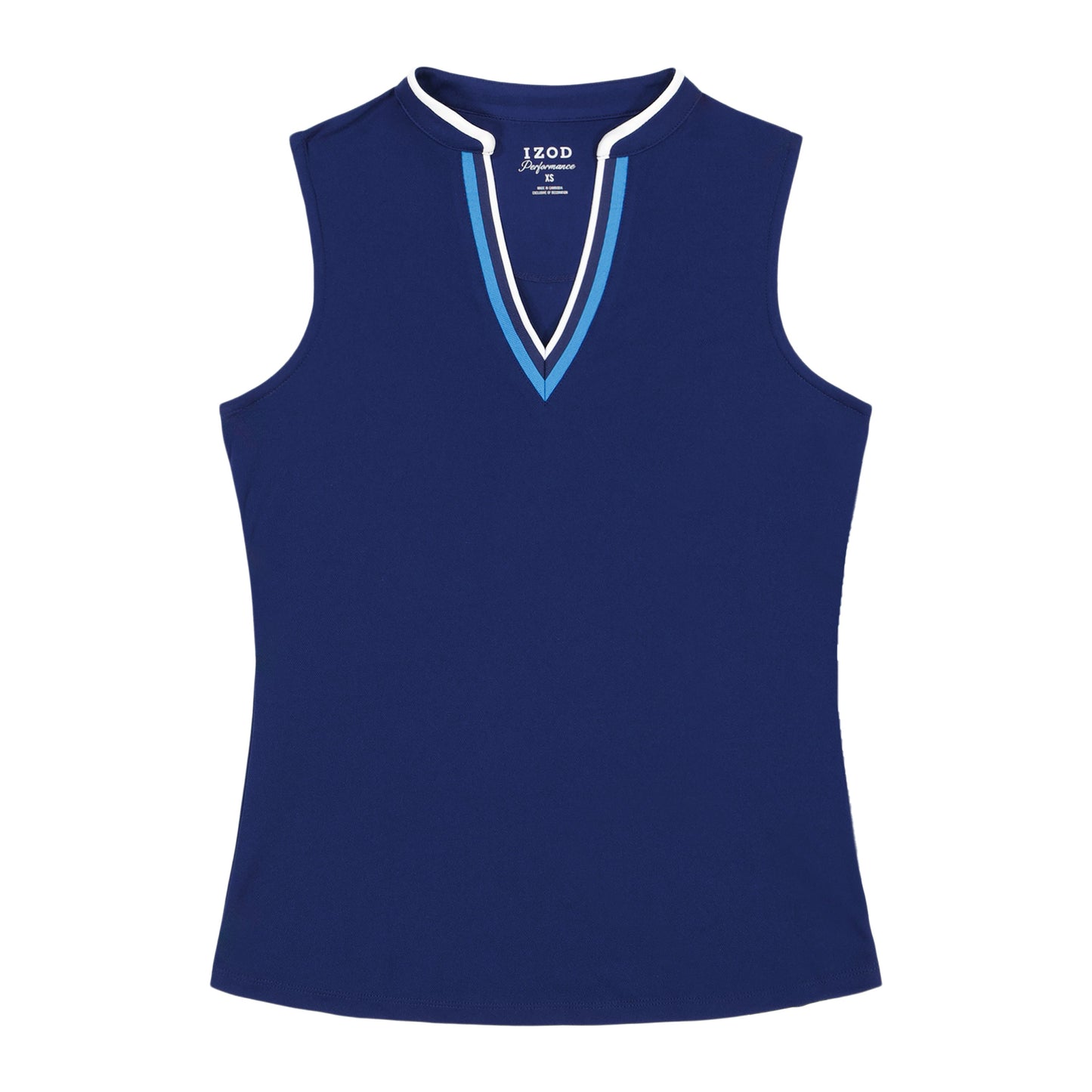Izod VEE-RONICA COLLARLESS POLO - MEDIEVAL BLUE