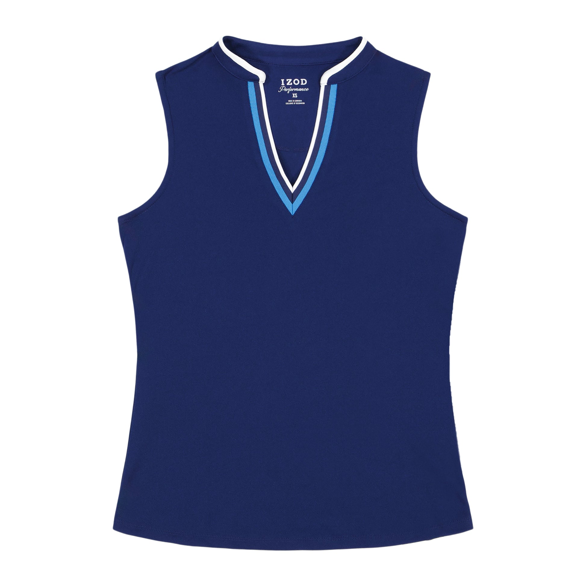 Izod VEE-RONICA COLLARLESS POLO - MEDIEVAL BLUE