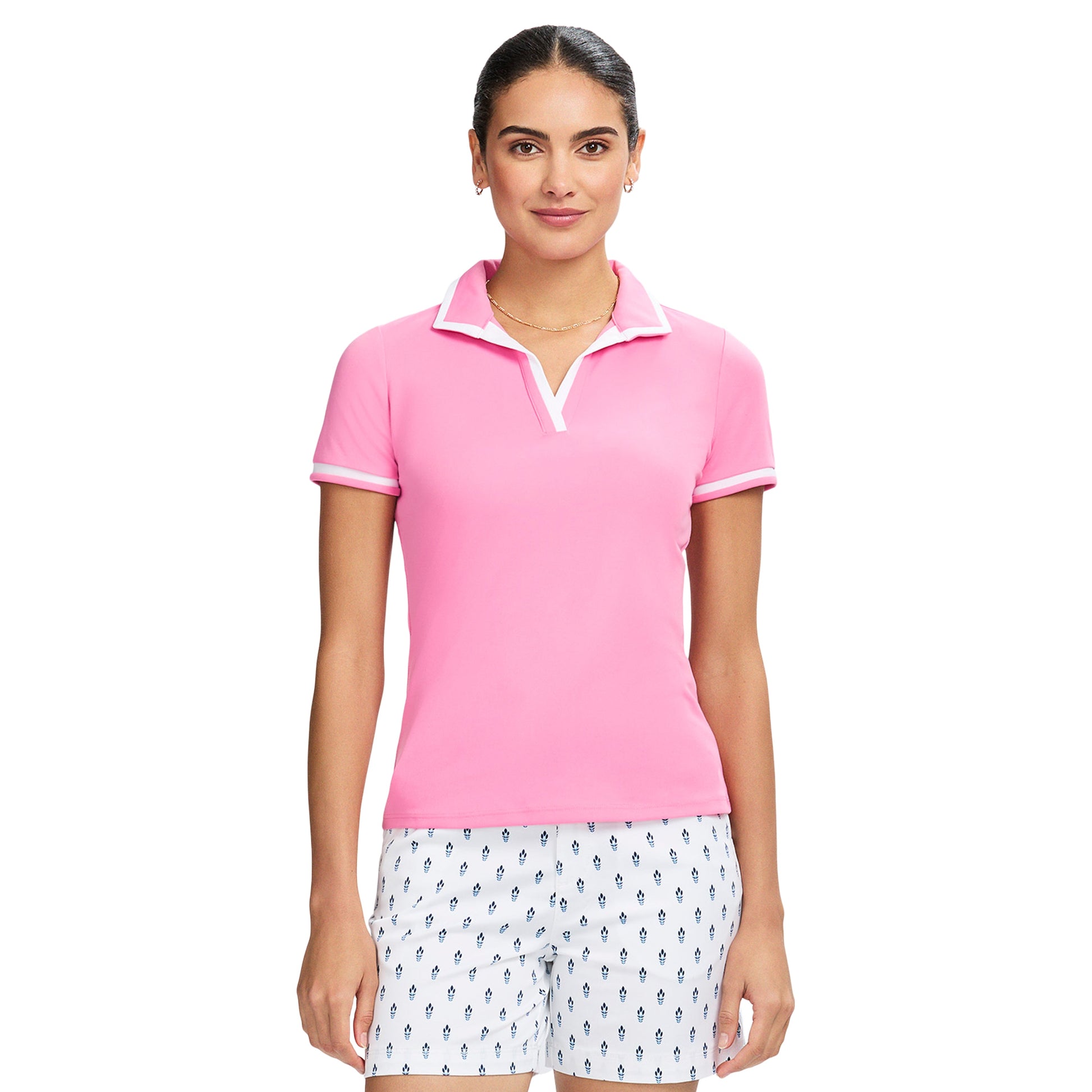 Izod Cydney Johnny Collar Top - Sachet Pink