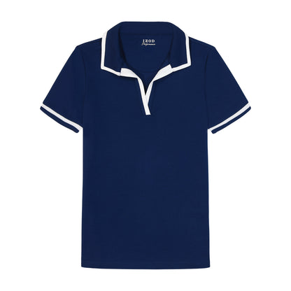Izod Cydney Johnny Collar Top - Medieval Blue