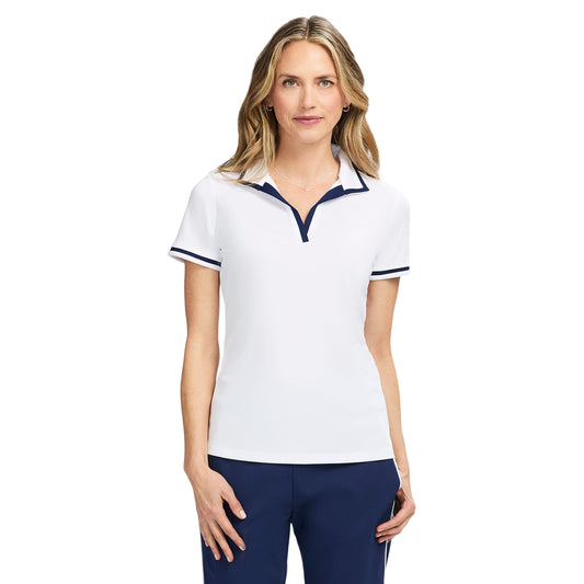 Izod Cydney Johnny Collar Top - Bright White