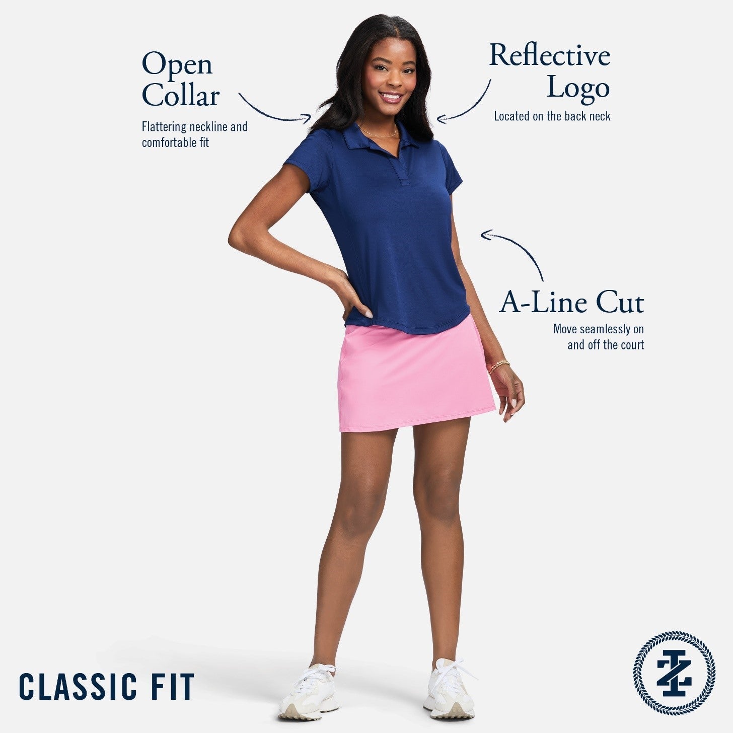 Izod Simone Short Sleeve Polo - Violet Tulip