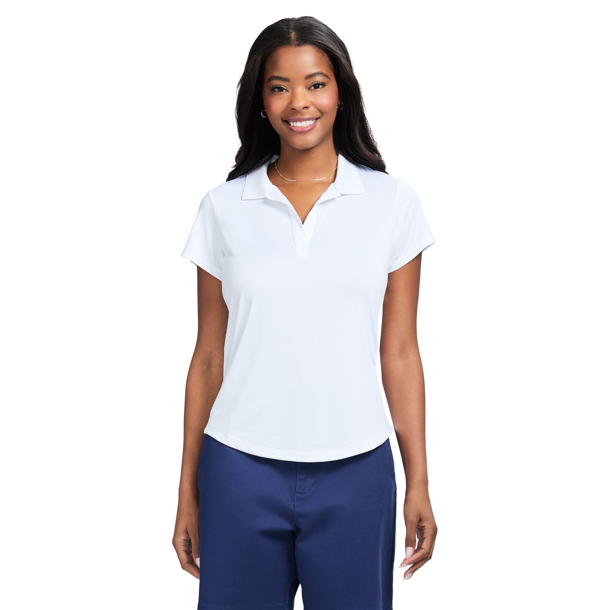 Izod Simone Short Sleeve Polo - Bright White