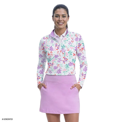 Izod PALOMA PRINTED 1/4 ZIP PULLOVER - BRIGHT WHITE