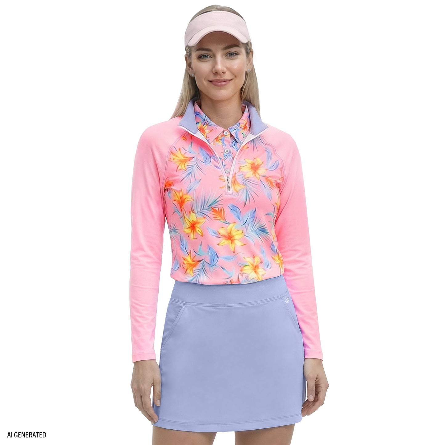 Izod PALOMA PRINTED 1/4 ZIP PULLOVER - PRISM PINK