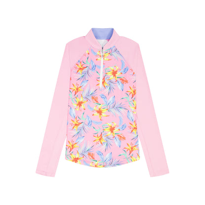 Izod PALOMA PRINTED 1/4 ZIP PULLOVER - PRISM PINK