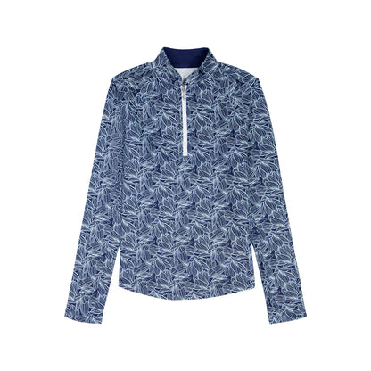 Izod PALOMA PRINTED 1/4 ZIP PULLOVER - MEDIEVAL BLUE