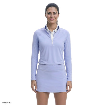 Izod PALOMA 1/4 ZIP PULLOVER - HYDRANGEA