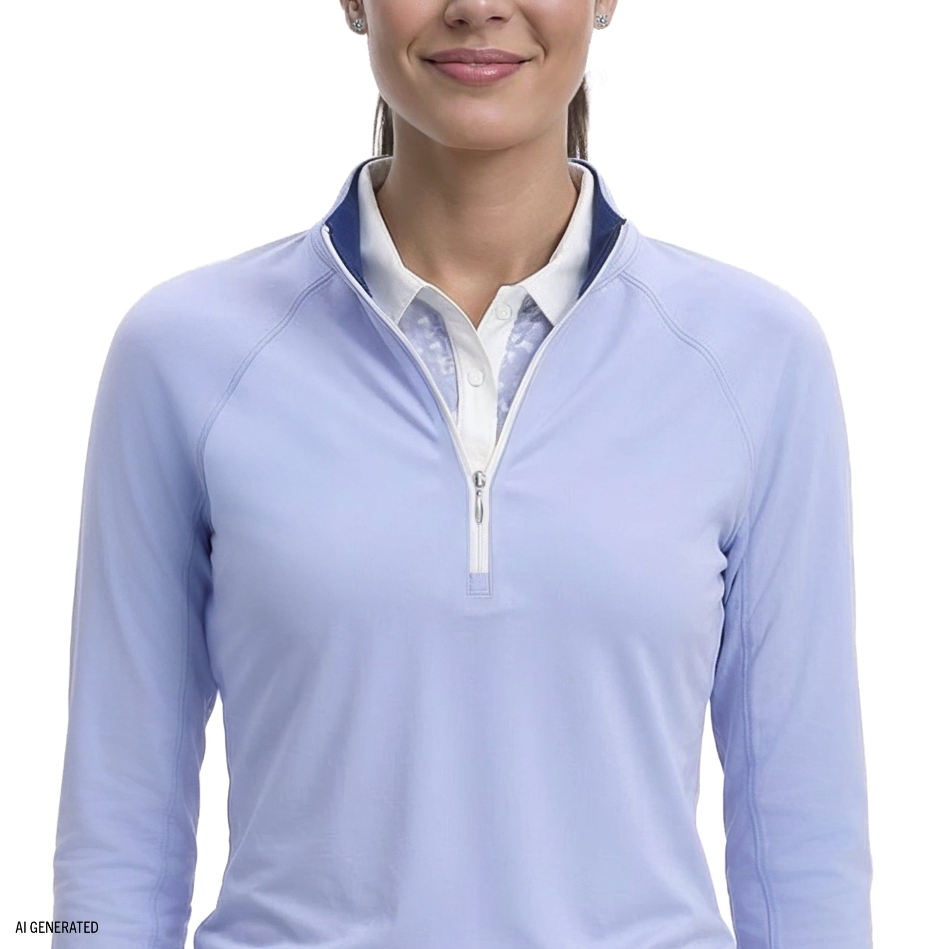 Izod PALOMA 1/4 ZIP PULLOVER - HYDRANGEA