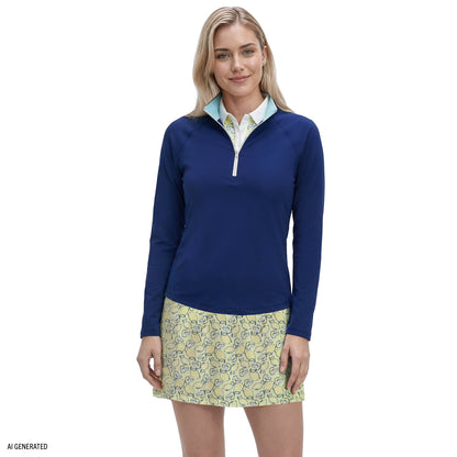 Izod PALOMA 1/4 ZIP PULLOVER - MEDIEVAL BLUE