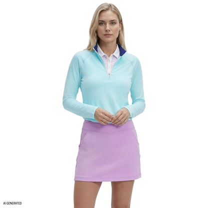 Izod PALOMA 1/4 ZIP PULLOVER - ARUBA BLUE