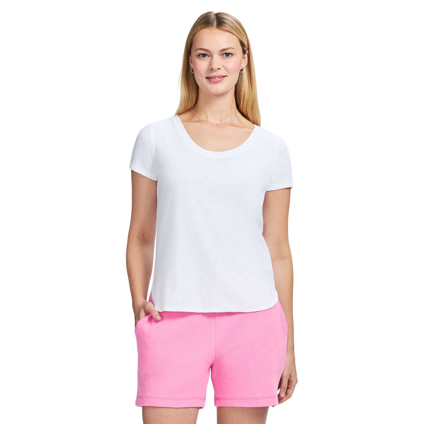 Izod Alex Short Sleeve Slub T-Shirt - Bright White