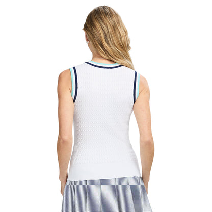 Izod Callie Cable Sweater Vest - Bright White