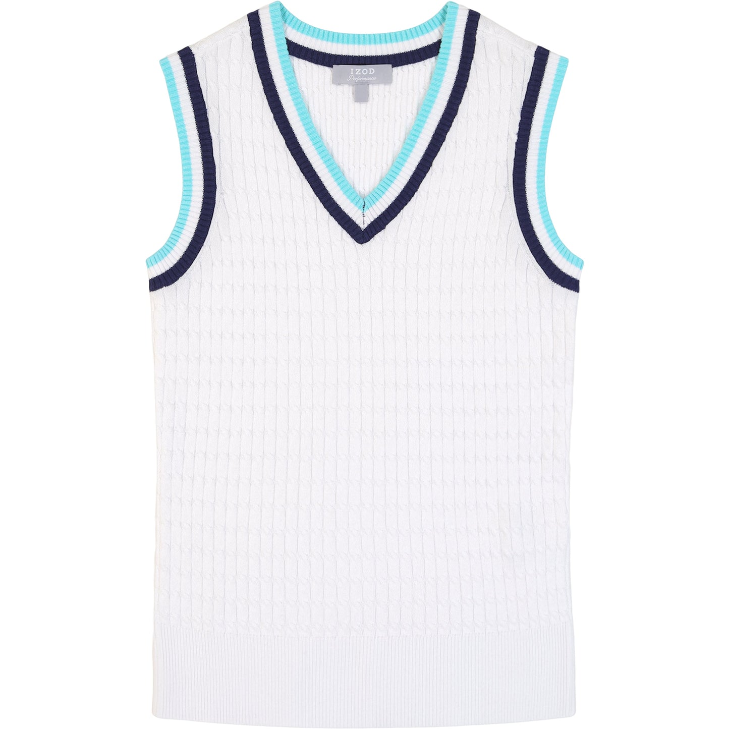 Izod Callie Cable Sweater Vest - Bright White