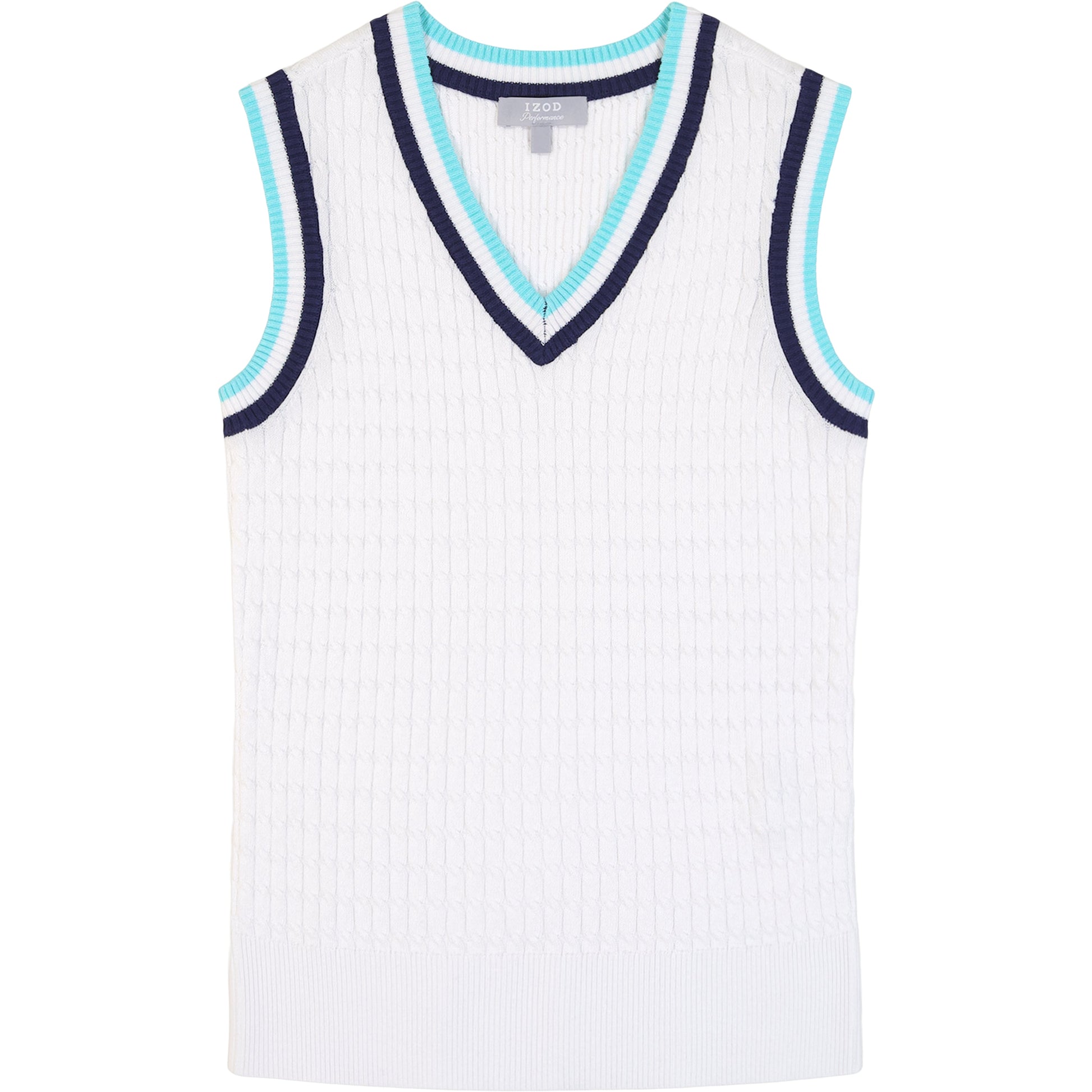 Izod Callie Cable Sweater Vest - Bright White