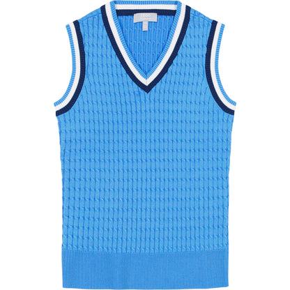 Izod Callie Cable Sweater Vest - Little Boy Blue