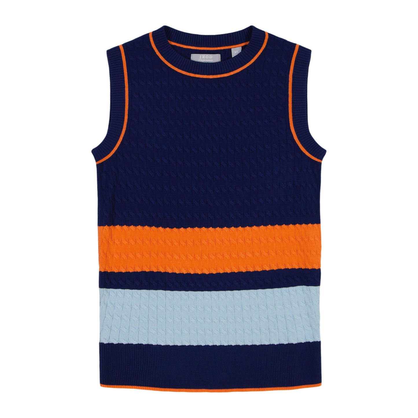 Izod CAMI COLORBLOCK CABLE KNIT VEST - MEDIEVAL BLUE