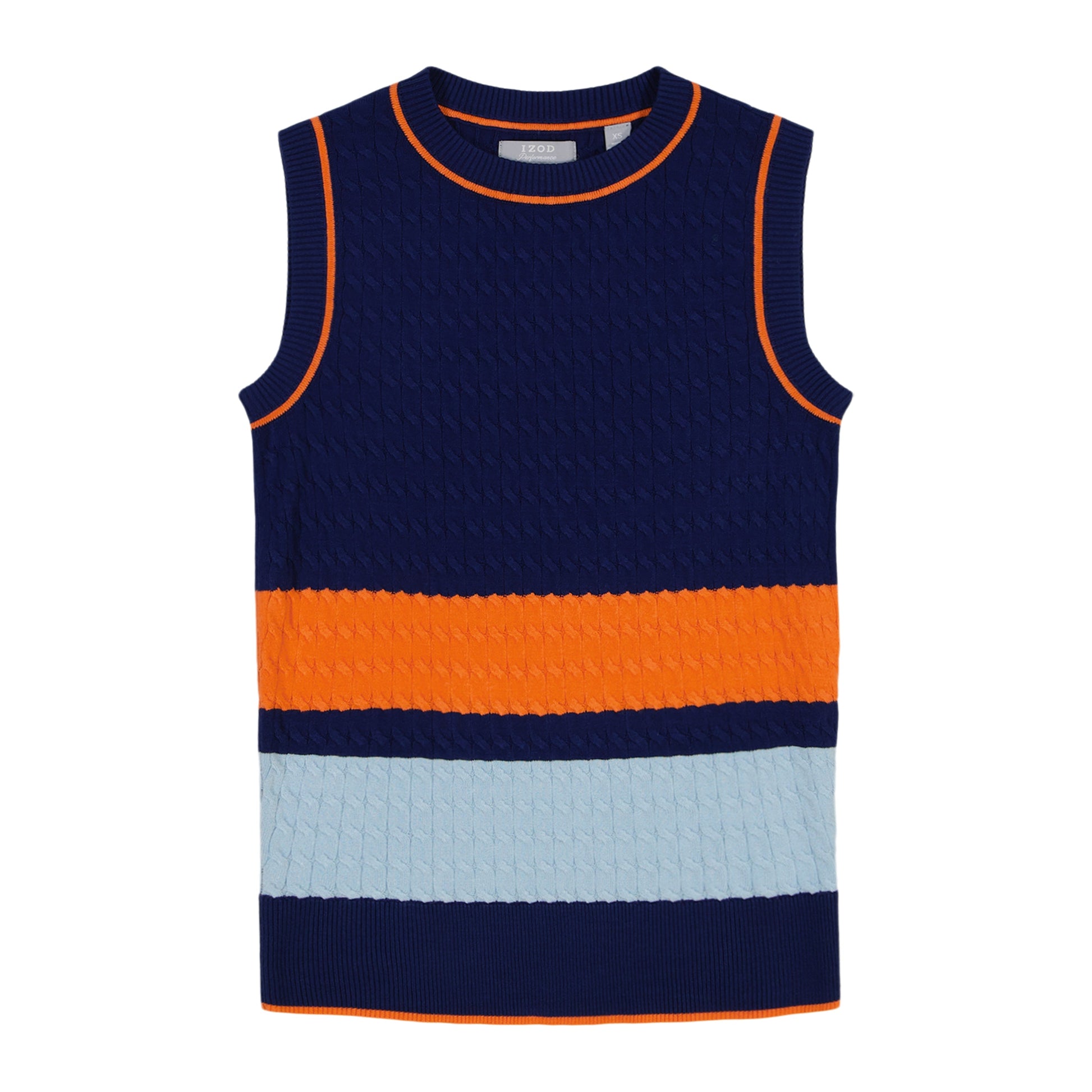 Izod CAMI COLORBLOCK CABLE KNIT VEST - MEDIEVAL BLUE