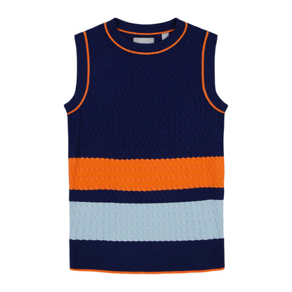 Izod CAMI COLORBLOCK CABLE KNIT VEST - MEDIEVAL BLUE