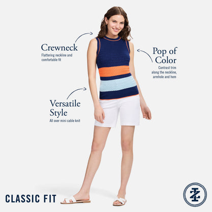 Izod CAMI COLORBLOCK CABLE KNIT VEST - MEDIEVAL BLUE