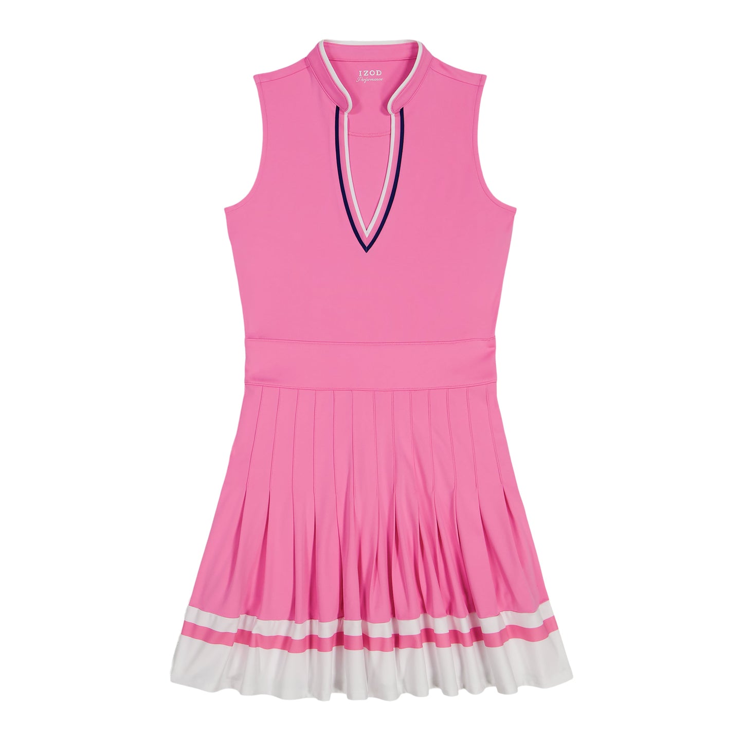 Izod RALLY V-NECK PLEATED DRESS - SACHET PINK