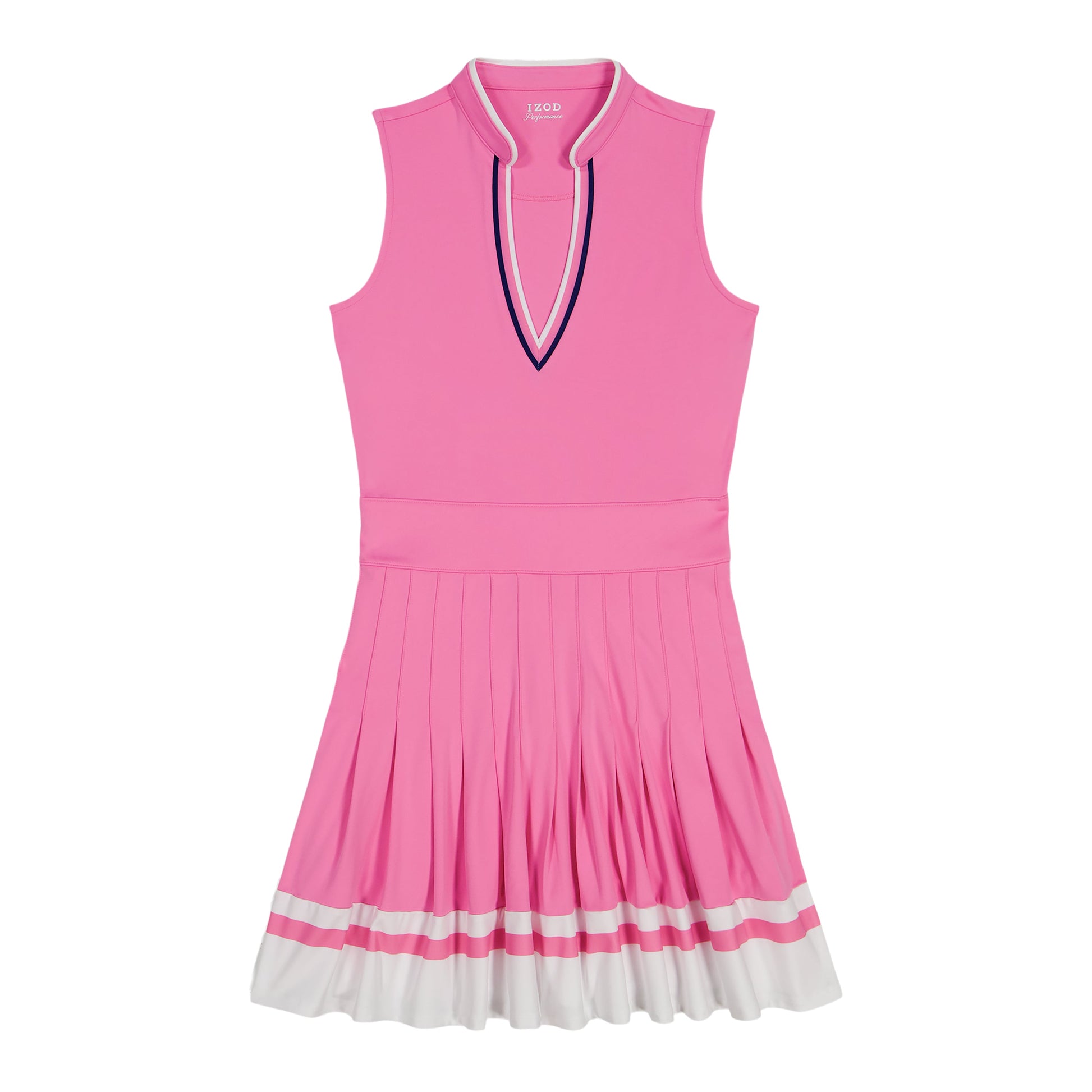 Izod RALLY V-NECK PLEATED DRESS - SACHET PINK