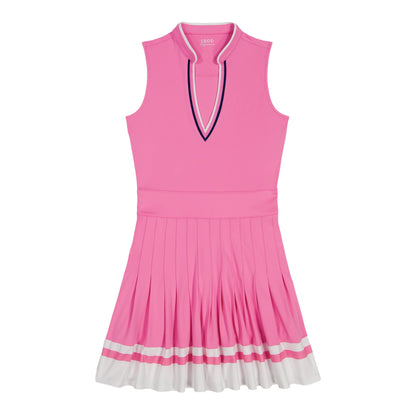 Izod RALLY V-NECK PLEATED DRESS - SACHET PINK