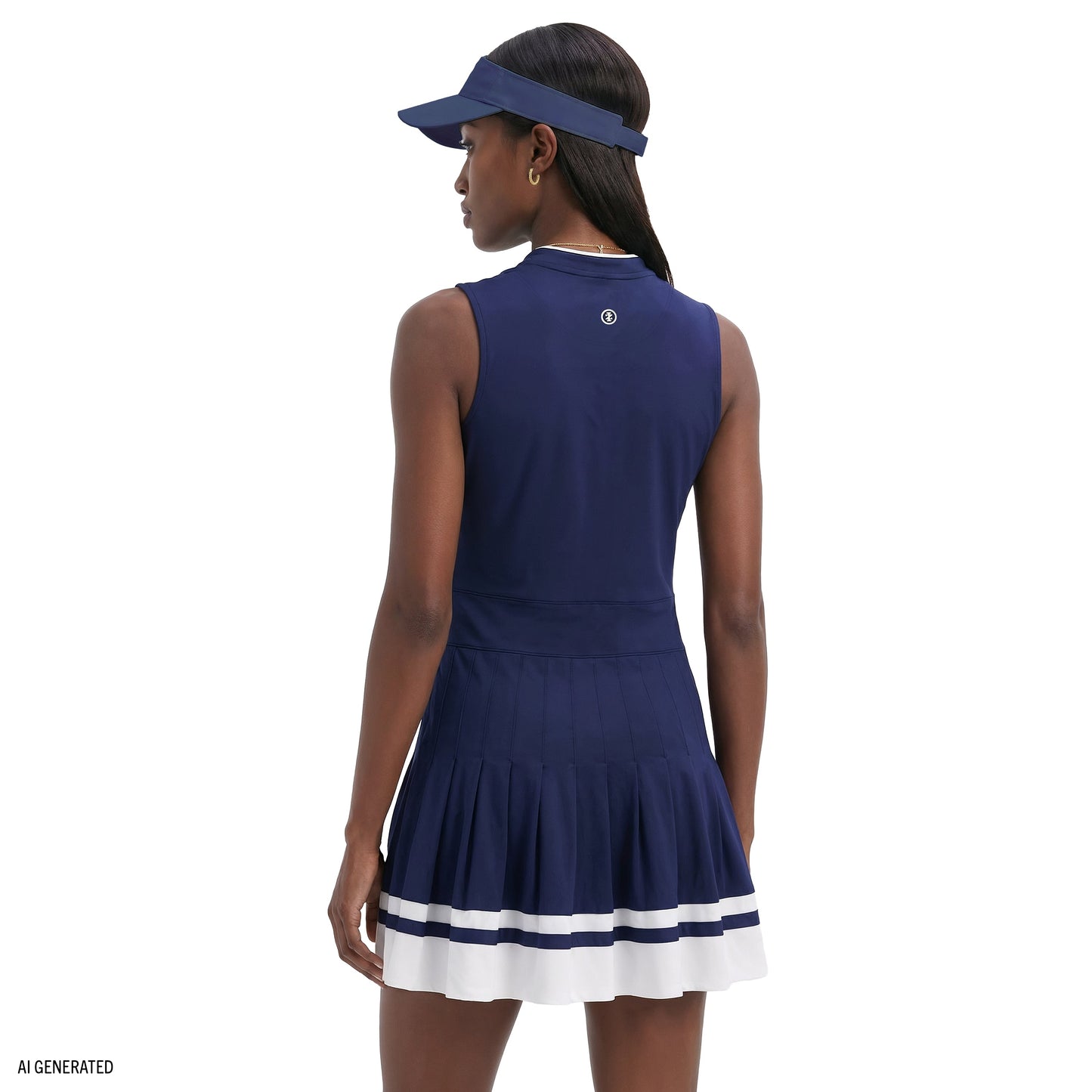 Izod RALLY V-NECK PLEATED DRESS - MEDIEVAL BLUE