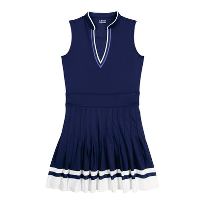 Izod RALLY V-NECK PLEATED DRESS - MEDIEVAL BLUE