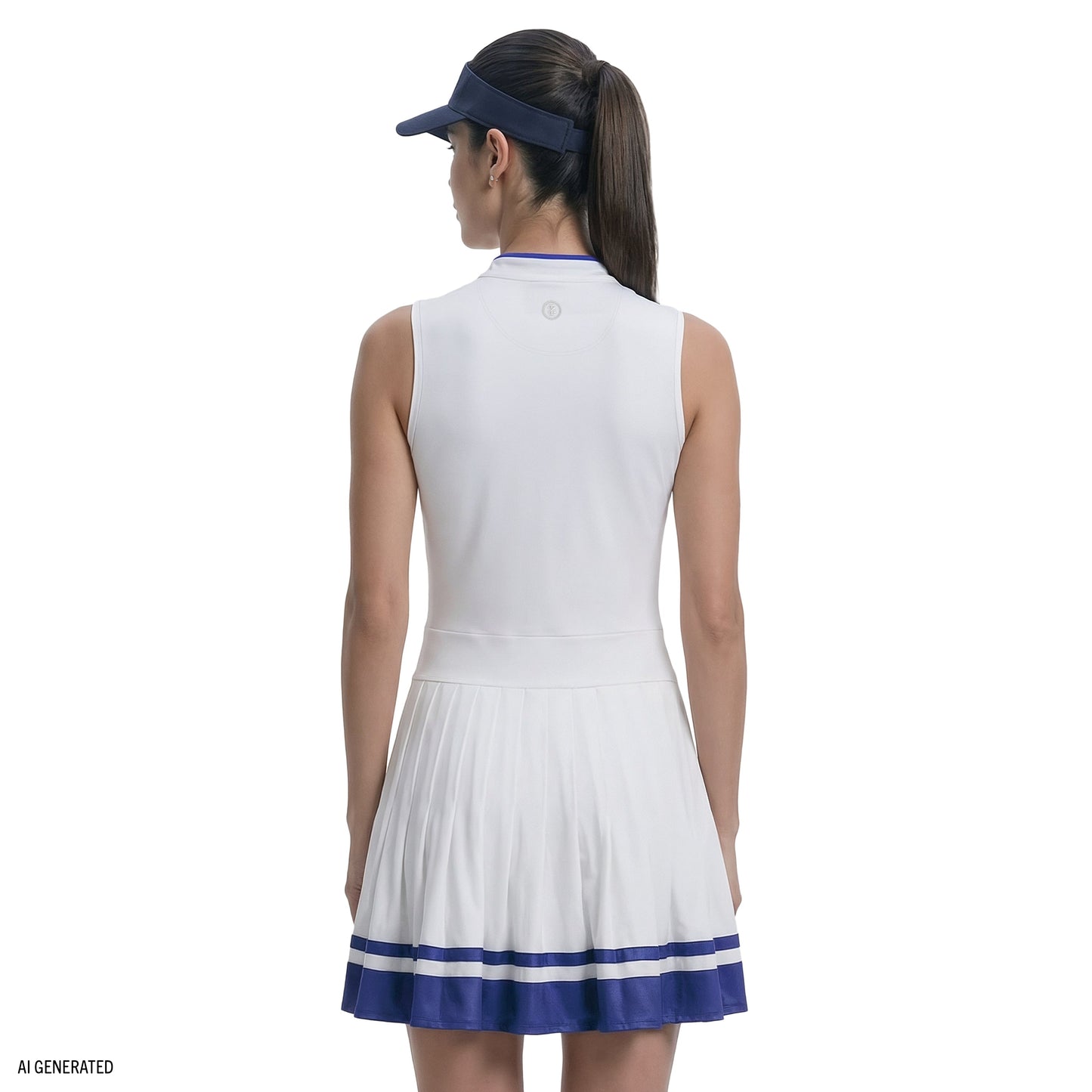 Izod RALLY V-NECK PLEATED DRESS - BRIGHT WHITE