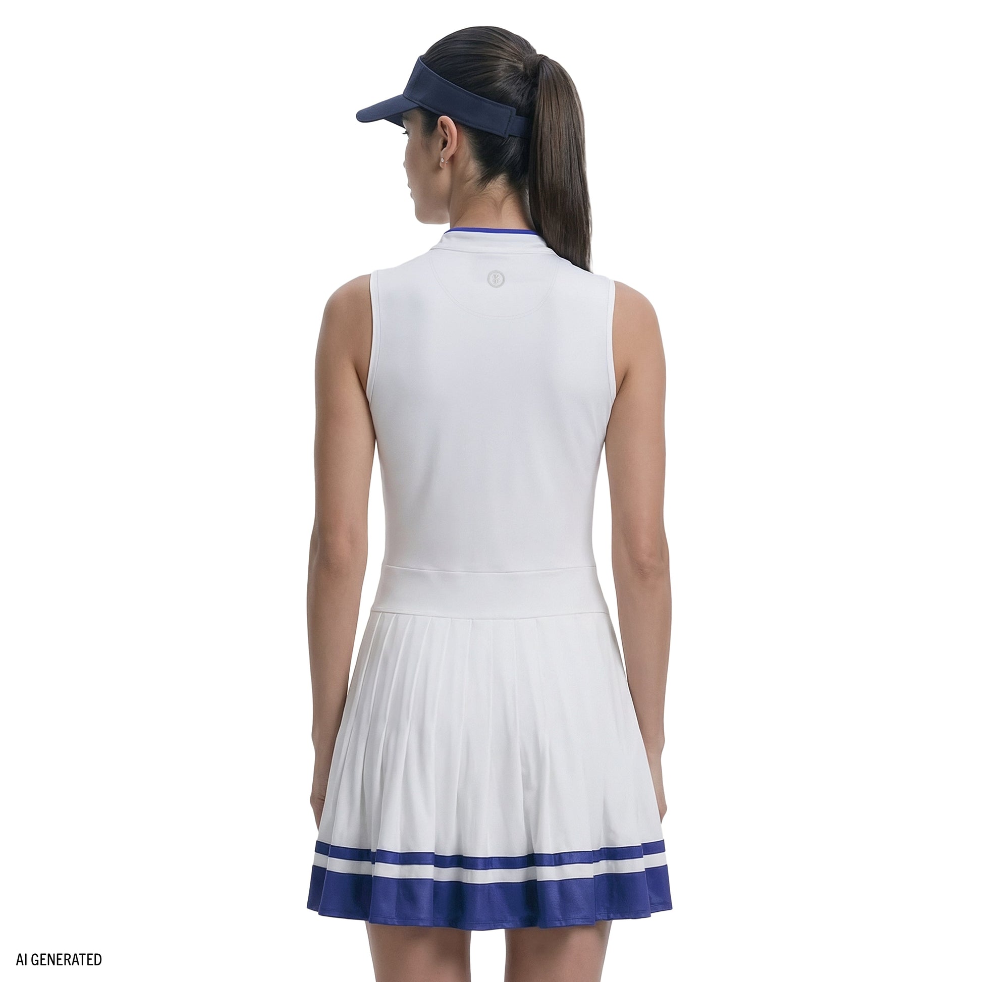 Izod RALLY V-NECK PLEATED DRESS - BRIGHT WHITE
