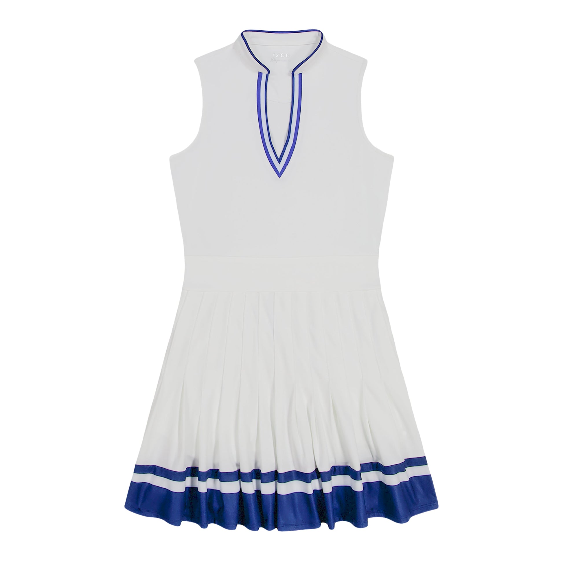 Izod RALLY V-NECK PLEATED DRESS - BRIGHT WHITE