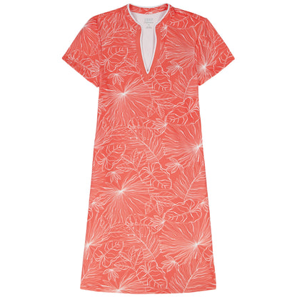 Izod SARA S/S PRINTED DRESS - FRESH SALMON