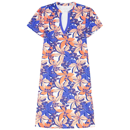 Izod SARA S/S PRINTED DRESS - FRESH SALMON