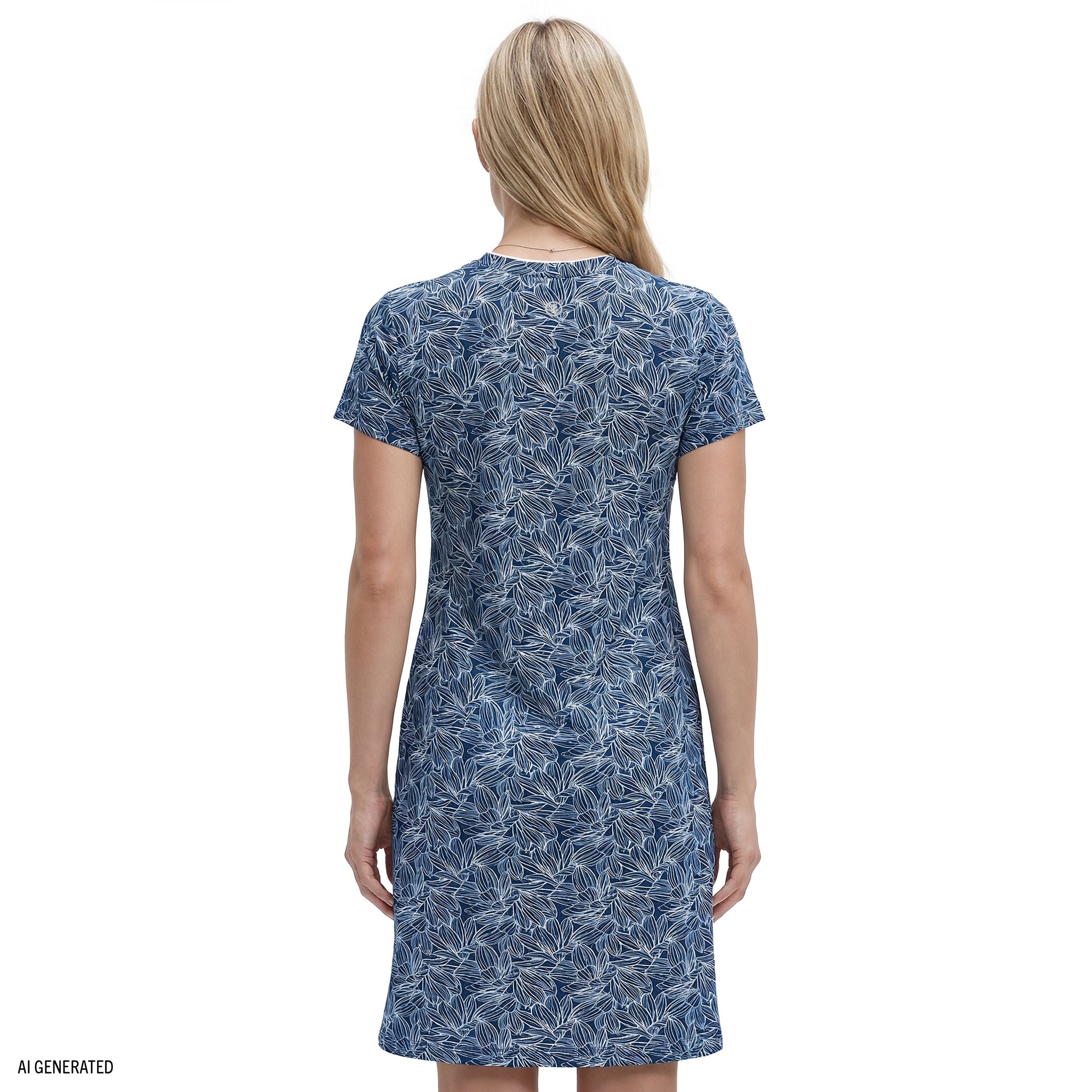 Izod SARA S/S PRINTED DRESS - MEDIEVAL BLUE